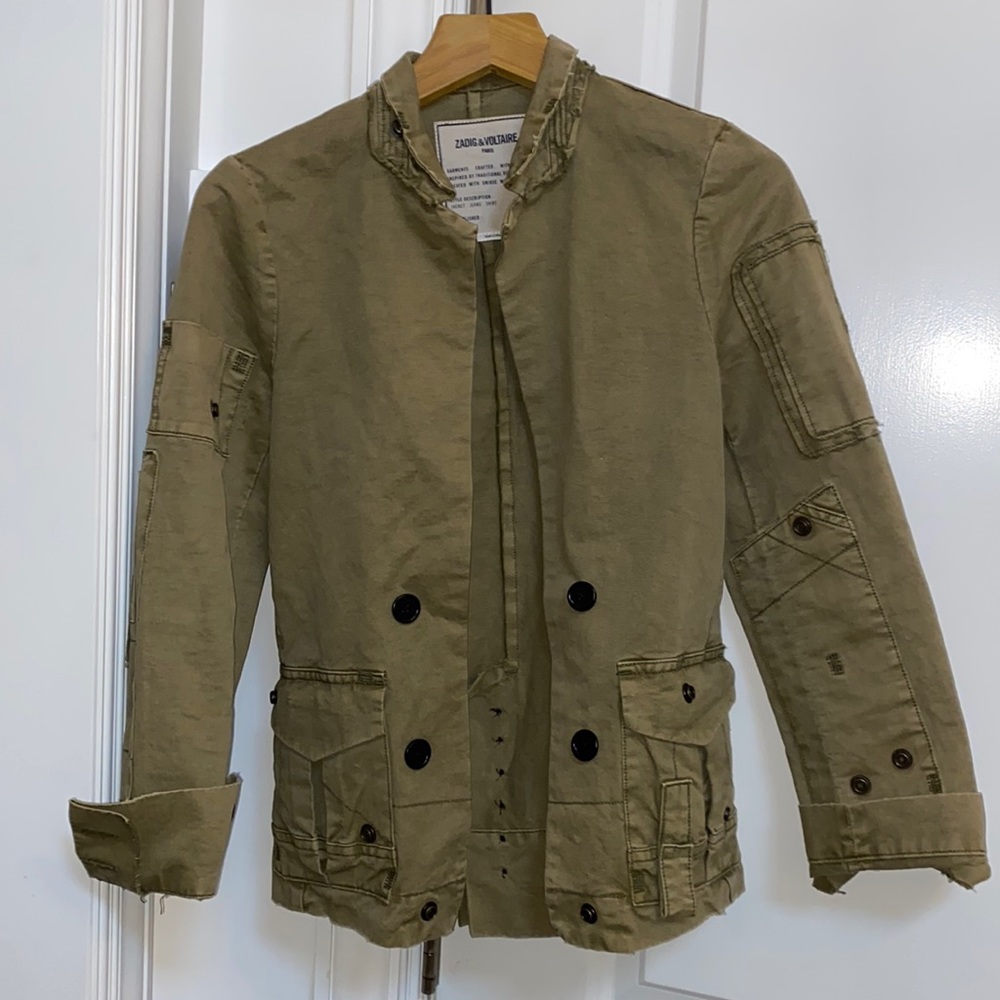 Zadig and voltaire army green jacket